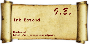 Irk Botond névjegykártya